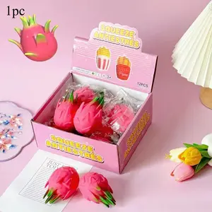 Dragon Fruit Stress Relief Toy, Fun Squeeze Game for Kids, Ideal Prize for Kindergarten, Relaxing Rebound Toy for Anger Release
