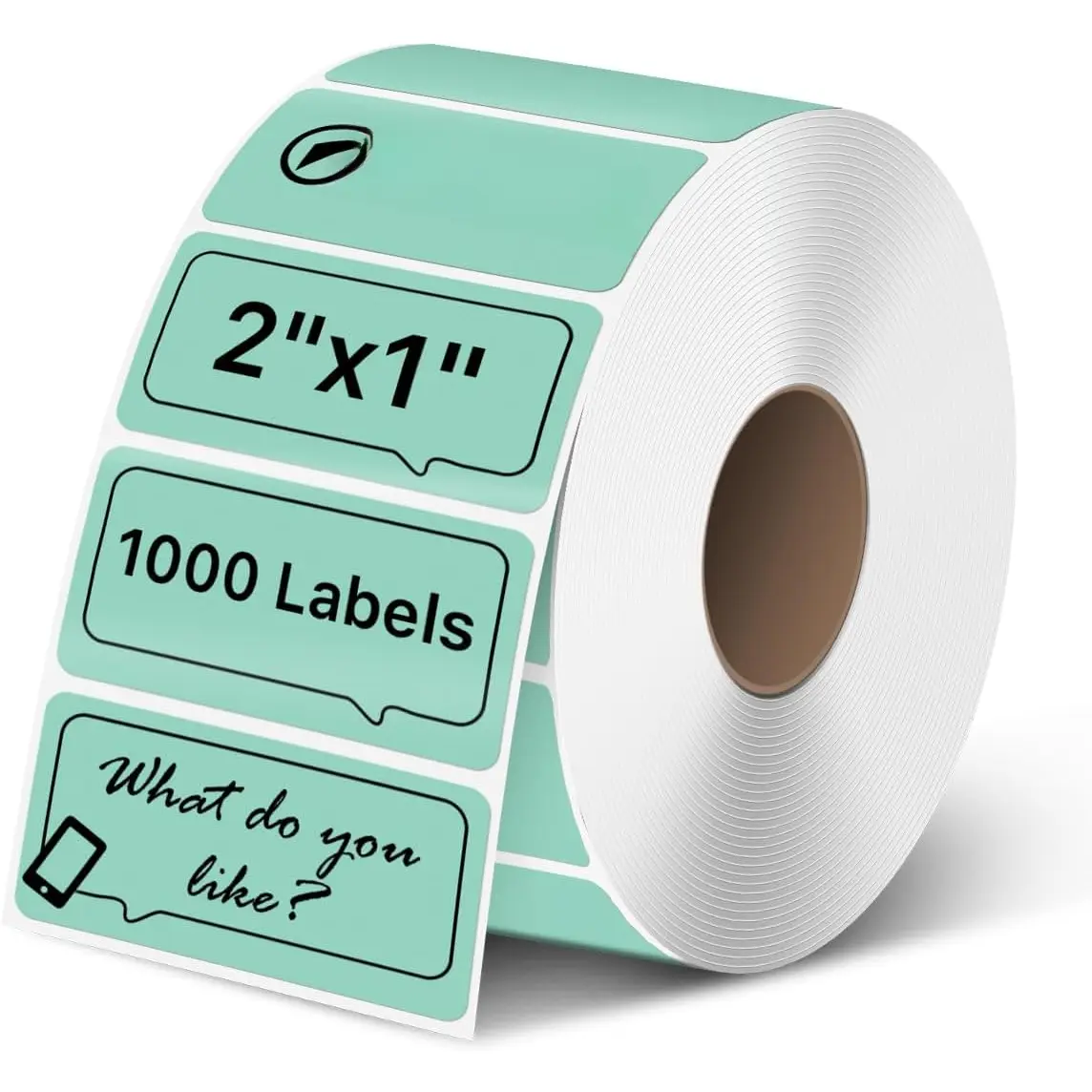 2x1 Inch Thermal Labels, Green Durable Thermal Printer Stickers, Self-Adhesive Shipping Label Printer Sticker for Barcode, Name, Address, 1000 Labels/Roll