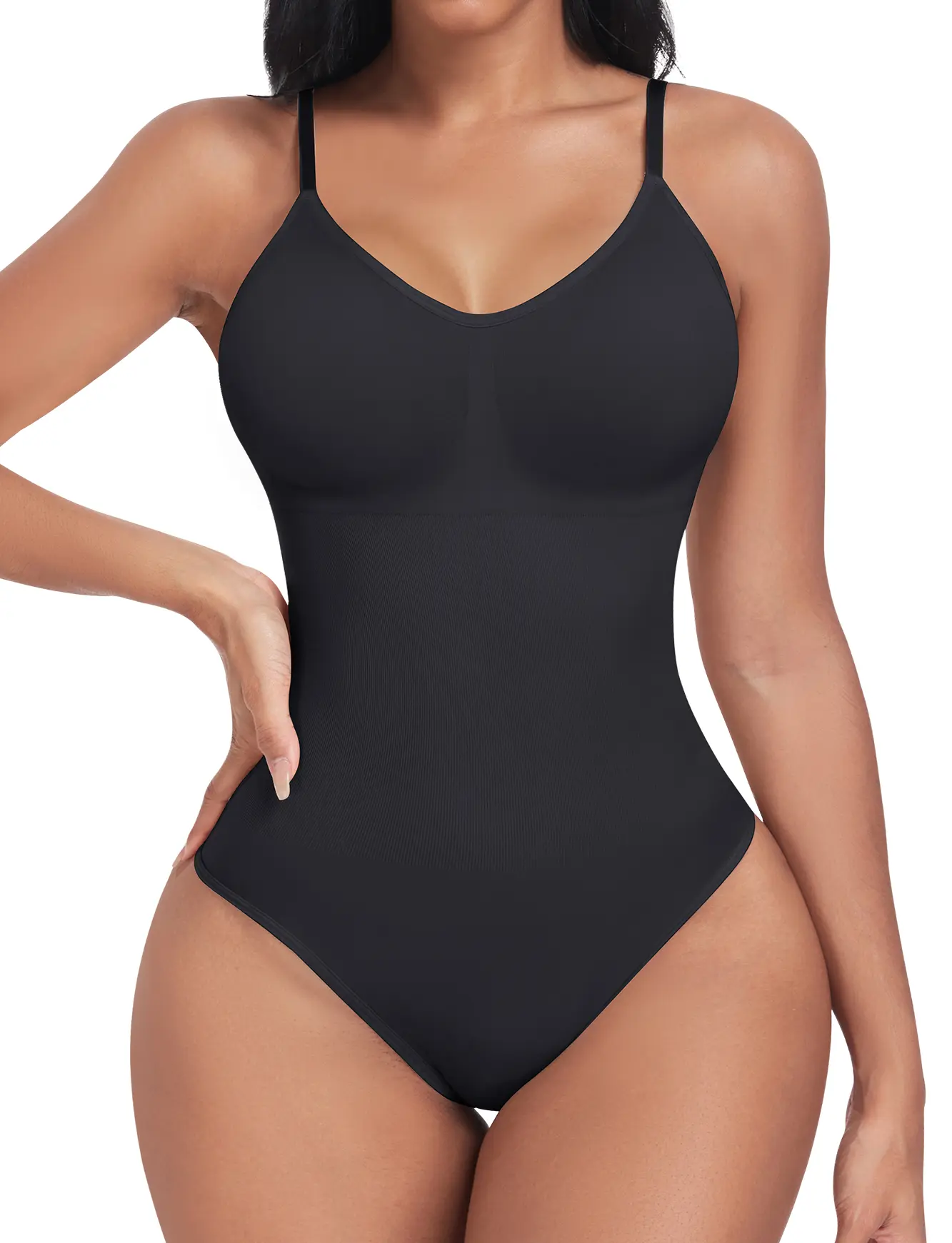 Shapewear Bodysuit with Built in Bra for Women Tummy Control Spaghetti Strap Padded Body Suits Tops  Clothing Womenswear Bottom Button Casual Chunky