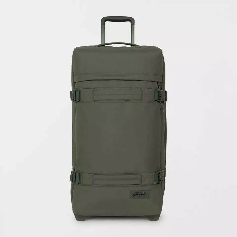 Eastpak Transit'r Medium Monotone Luggage 78L TSA Lock Compression Straps Smooth-Wheeling System Black 26" H 14" W 11.8" D Ideal for Week-Long Trips