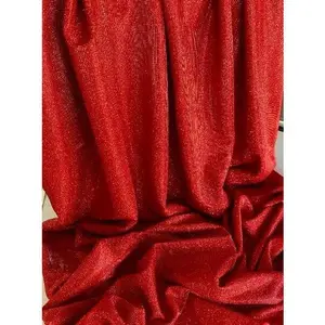 Red Stretch Metallic Lurex