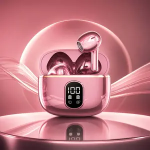 T02 Wireless Earbuds Bluetooth 5.3 TWS Headphones with LED Display Charging Case, HD Sound & Touch Control