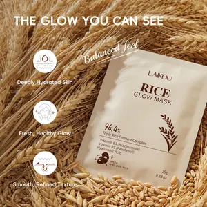 Rice Brightening Face Mask 25g per Sheet , Rice Water Glow Sheet Mask ,  Hydrating & Nourishing Facial Treatment , Glow Skin , Single Use Travel Size , Perfect for Camping Hiking Outdoor