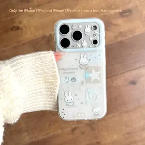 Blue Star Raindrop Miffy Phone Case for Apple iPhone 17 Pro Max, Cute Girl Heart Design, Fashionable Protective Cover for Men and Women