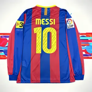 2010 2011 Home Red and Blue Short-Sleeve #10 Retro Soccer Jersey