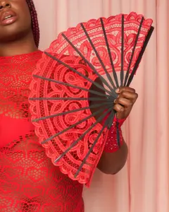 Moulin Rouge Lace Hand Fan