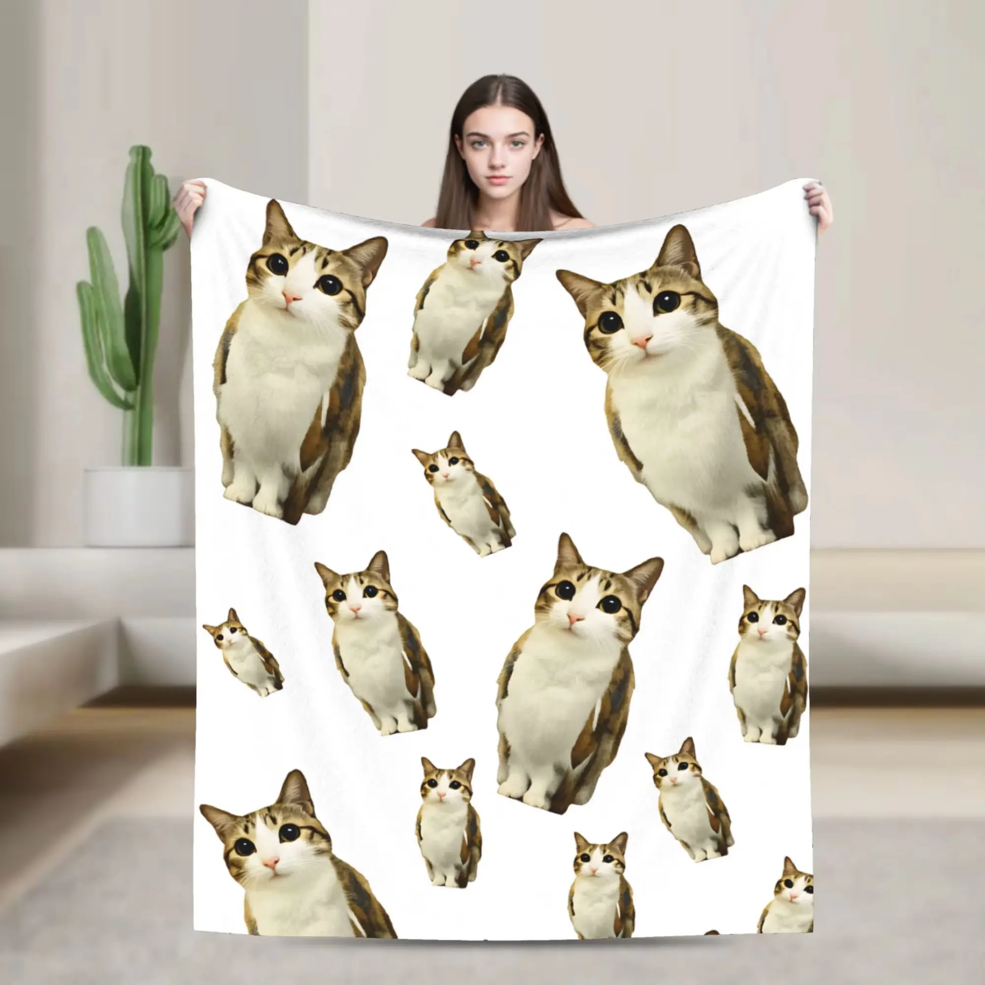 Meowl Cat Owl Winter Forest Flannel Throw Blanket Ultra Soft Plush Adults Kids Living Room Quality Bedspread Magic Animal Graphic Cozy Bedding Aesthetic Nature Room Decor