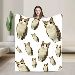 Meowl Cat Owl Winter Forest Flannel Throw Blanket Ultra Soft Plush Adults Kids Living Room Quality Bedspread Magic Animal Graphic Cozy Bedding Aesthetic Nature Room Decor