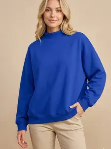 Women's Oversized Sweatshirts Mock Neck Long Sleeve Pullover Heavyweight Cotton Blend Fall Fashion Outfits Trendy Streetwear Warm Clothes