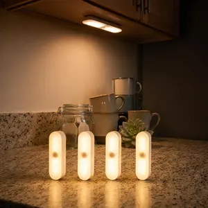 USB rechargeable night light, motion sensor night light, stair light, suitable for stairs, hallways, bathrooms, bedrooms, nurseries, and pet rooms. 2/4 packs Portable Magnetic