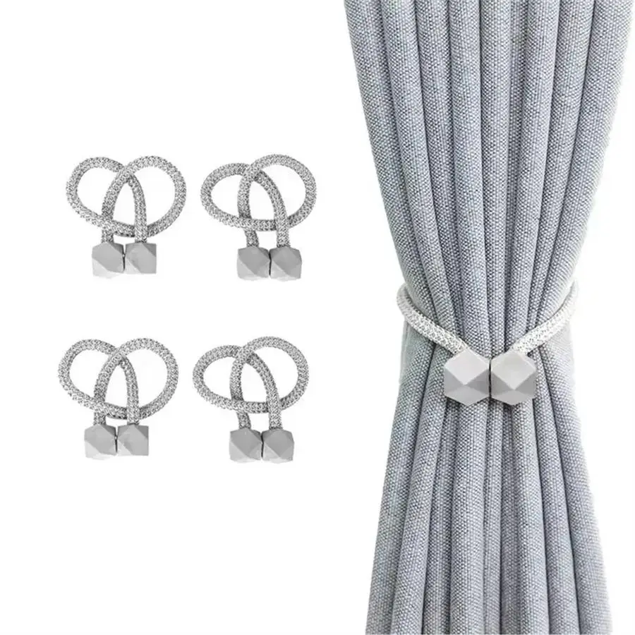 Magnetic Curtain Tieback, 2 Counts Modern Simple Curtain Tieback, Curtain Accessories for Home Living Room Bedroom Decor