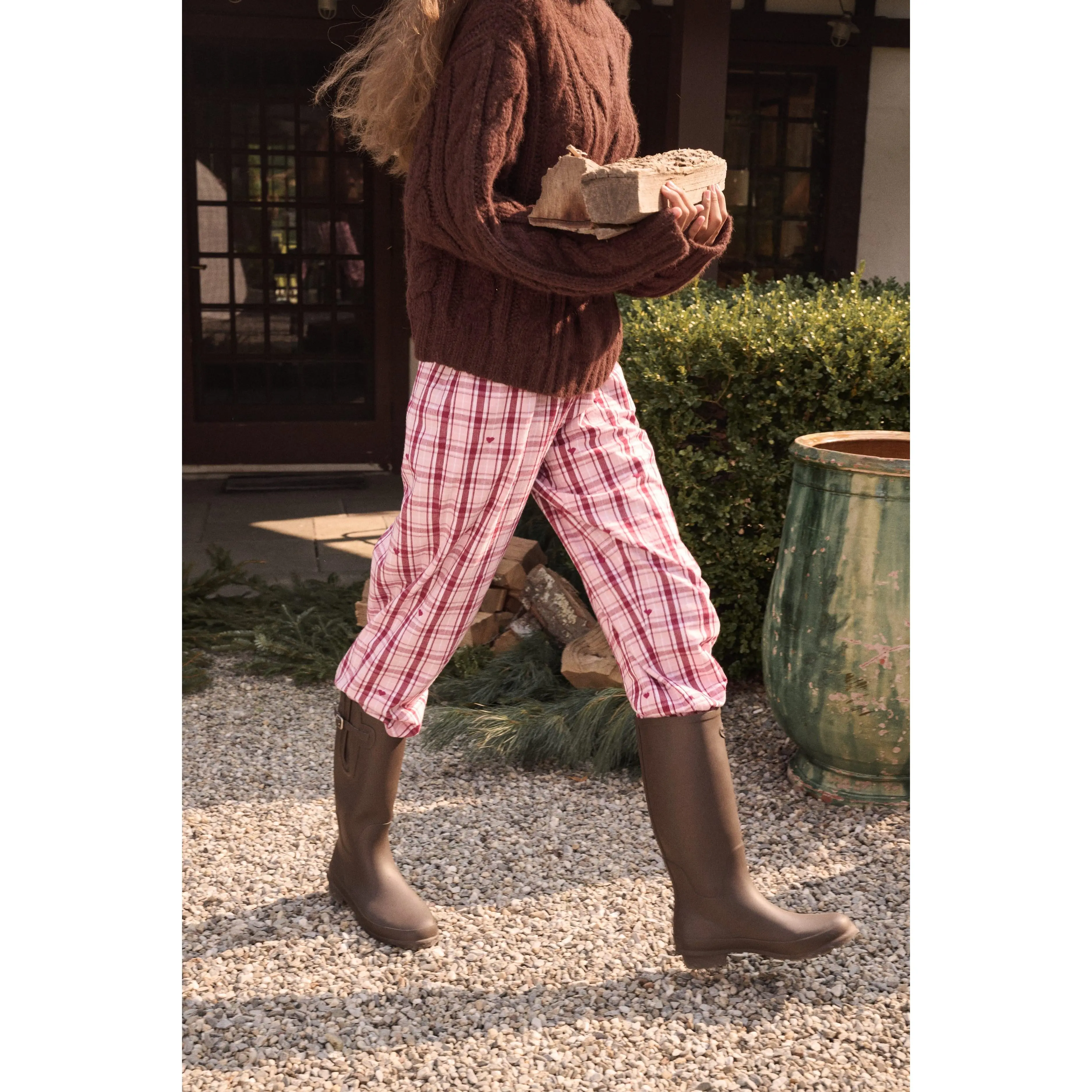 Plaid Hearts Lana Boxer Pant