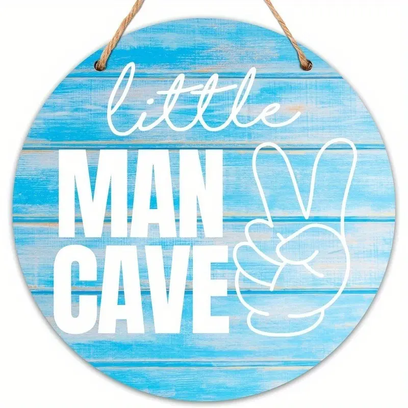 Blue Little Boy Nest Wall Sign, Classic Wooden Decor for Baby Rooms, 9.2x9.2 Inches, Durable Inspirational Sign for Playrooms and Classrooms