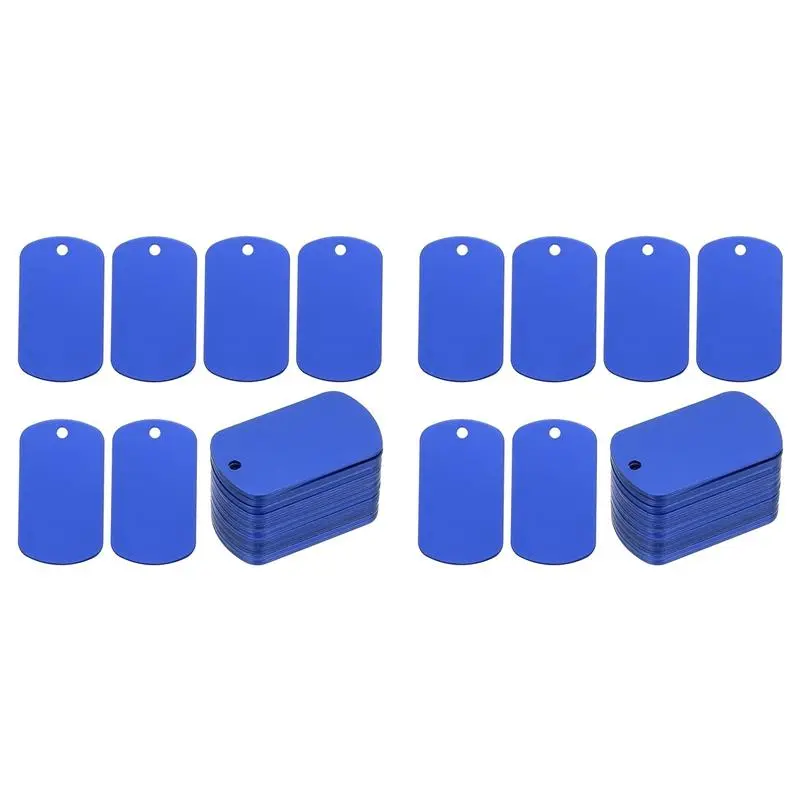 Metal Engraving Blank Tags, 120 Pcs Rectangle Aluminum Blank Tags Metal DIY Tag with Hole for Engraving Stamping Jewelry