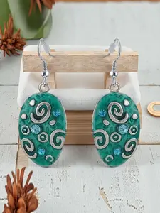 Enamel Retro Style Zinc Alloy Trendy Earrings, Antique Silver Color Plated, Fashionable Jewelry for Women, Perfect Gift Idea