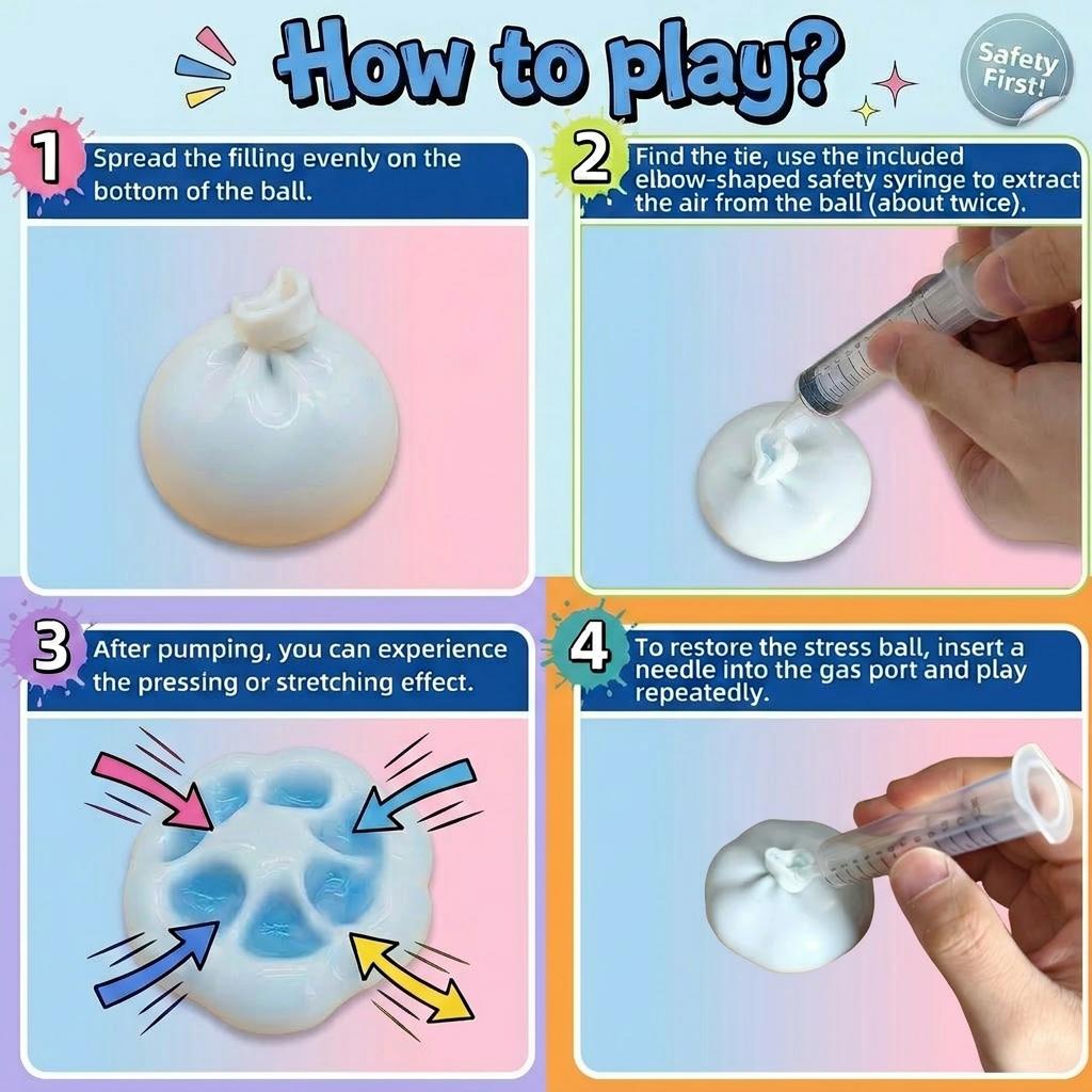 2/3Pcs Handmade Squishy Noisy Ball ASMR Sensory Toy with Crunchy Sound Stress Relief Soft & Hard Squeeze Touch Ages 3+ Idea for Gift Easter