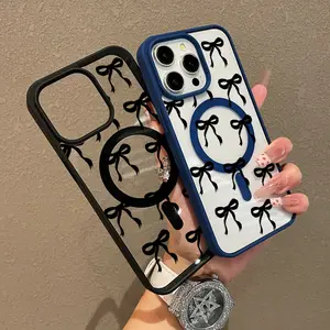 Premium Magnetic Case for iPhone17/11/12/13/14/15/16/promax Black bow y2k cased MagSafe Ready, Anti-Fall,Springtok,and Ultra-Thin Design |       Perfect for Everyday Use Protector Screen Protector Aesthetic Resistance Cover Protection