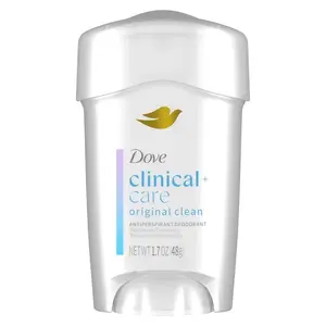 Dove Clinical + Care Antiperspirant Deodorant Soft Solid For Women with Nourishing Serum Original Clean, 1.7 oz