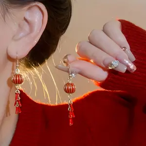 2pcs Delicate Chinese New Year'S Day Elegant Tassel Drop Earrings - Stainless Steel Ear Pins, Not Plated, Perfect for Celebration and Gift Occasions, Valentine'S Day, New Year'S Eve Party Gifts earrings for women earring stack magnetic earrings