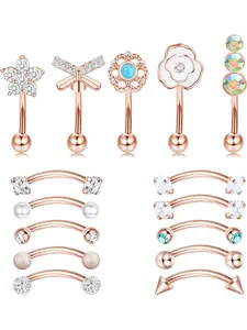 Piercing Jewellery 16G Surgical Steel Curved Barbell Eyebrow Bars Helix Tragus Snug Lip Belly Button Piercing Daith Rook Earrings for Women Men