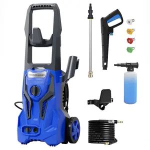 Electric Pressure Washer, 2500 PSI 1.85 GPM Power Washer Electric Powered with 25 FT Hose Reel 4 Interchangeable Nozzle & Foam Cannon, for Cars, Patios, and Floor Cleaning