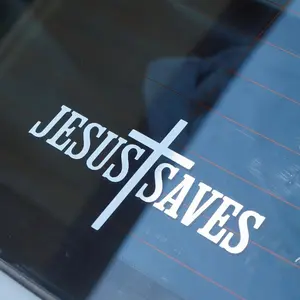 Jesus Saves | Car Sticker Vinyl Decal | Windows Laptops Etc H