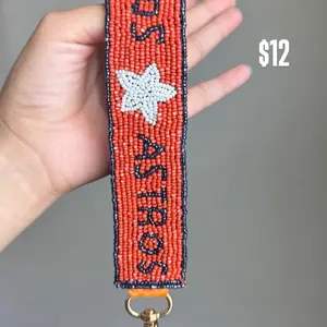 Astros Wristlet - Keyring Attachment, Colorful Bead Design, Perfect for Keys