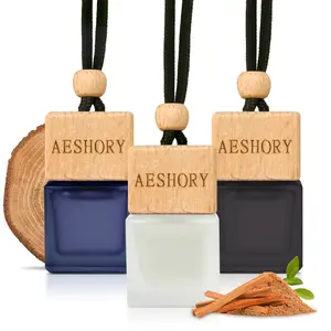 Aeshory Car Air Freshener Hanging 3 Pack – Wood Car Freshener - Sandalwood & Teakwood & Cologne Scents,Car Fresheners Long Lasting Up to 60 Days, Car Air Freshener Men,0.27 FL OZ/8ML