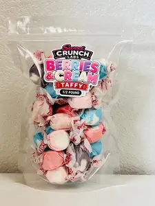 Berries & Cream Salt Water Taffy – 1/2 lb Gourmet Candy | Sweet Crunch Labs