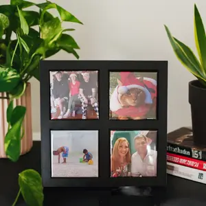 Magnetic Frame for 2x2 Picture Magnets Modern Decor Photo Display 5.5 x 5.5 Black Color Only Versatile Design for Office Desk or Coffee Table