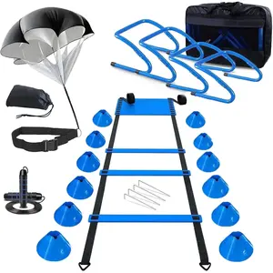 Agile Stair Speed Training Set with Adjustable Fitness Stairs, Agility Ladder, Cones and Jump Rope, Comprehensive Equipment for Foot Movement, Coordination, Agility, Speed and Explosive Power Training, Perfect for Athletes