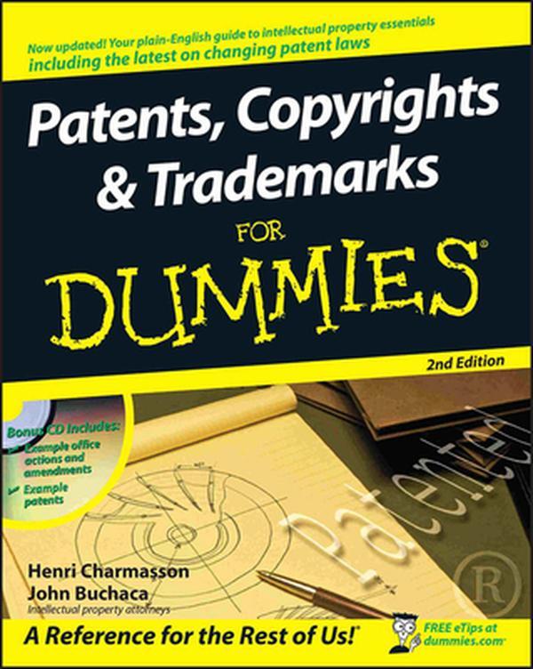 USED-Patents, Copyrights and Trademarks for Dummies [With CDROM] by Charmasson, Henri J. a. (Paperback)