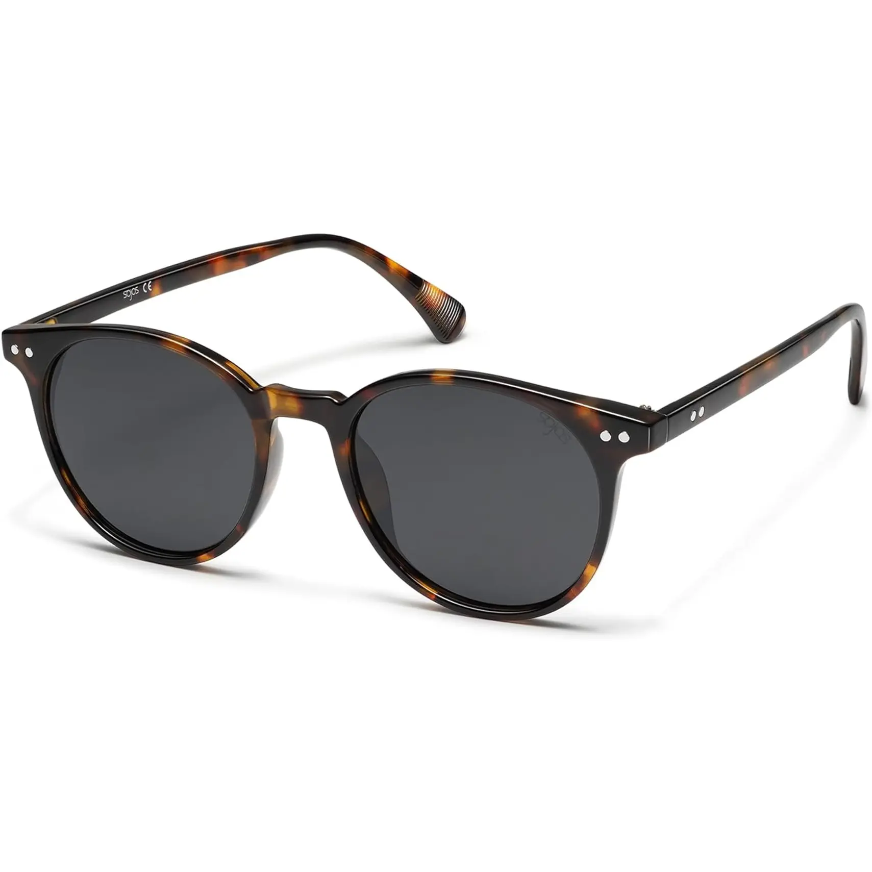 SOJOS Small round Classic Polarized Sunglasses for Women Men Vintage Style UV400 Lens SJ2113 SOJOS