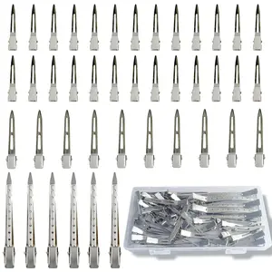 42PCS Silver Duckbill Hair Clips for Styling Metal Alligator Sectioning Clips for Women, Long Pin Curl & Roller Hair Clips with Storage Case