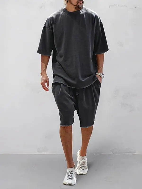 COOFANDY Casual Loose Fit Solid Sports Sets Sweat Suit Textured Sweatsuit
