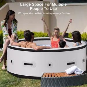 Large Size Round Hot Tub Wholesale Indoor Portable Air Bubble Massage Lazy Spa Outdoor Inflatable Hot Tub For 2 4 6 Person