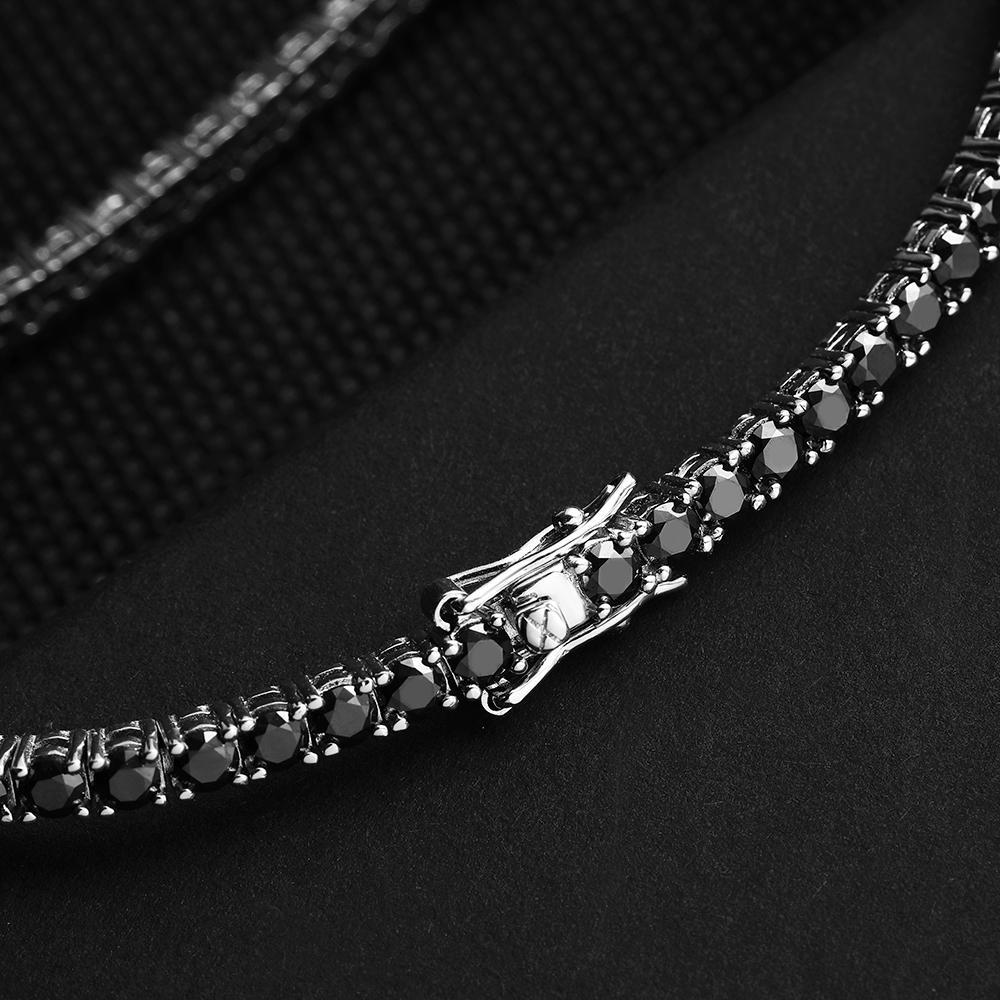 GRA Certified 3/4/5/6.5MM Black Moissanite Tennis Bracelet for Men Women Original 925 Sterling Silver Diamond Bracelets Jewelry