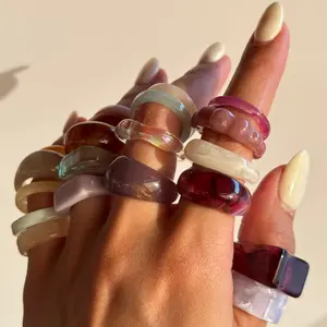 Autumn Retro Marble Rings