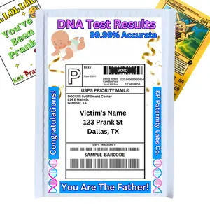 Anonymous Mail Prank: DNA Test You are the father. Hilarious Prank Mailed Directly to Victim, Family, or Friends - Funny Gift for Birthday, April Fools Day or Fun Gag gift
