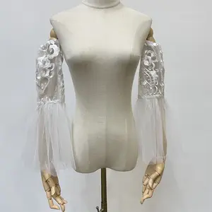 Off-the-shoulder Sleeves, Lace Detachable Sleeves, Wedding Dress Removable Sleeves, Bridal Separates Elegant Womenswear