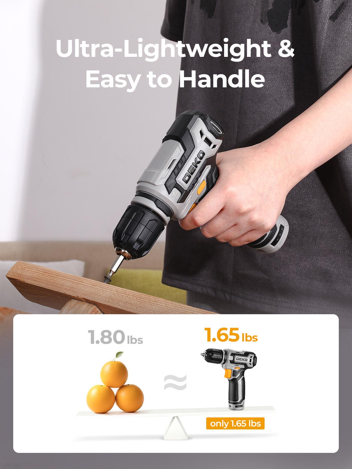 DEKO Home Mechanic Toolbox with 12V Power Cordless Drill Hand Repair Tools Sets Combo Kits Storage Organizer Drawer Case for Men