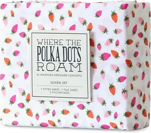 Strawberries Bedsheets for Kids – Soft & Cozy Stylish Bedding Set with Colorful Strawberry Print, Vibrant and Fresh Color Theme Bed Sheet Set for Girls Room Décor