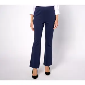 Isaac Mizrahi Live! Regular Crepe Ponte Baby Bootcut Pants