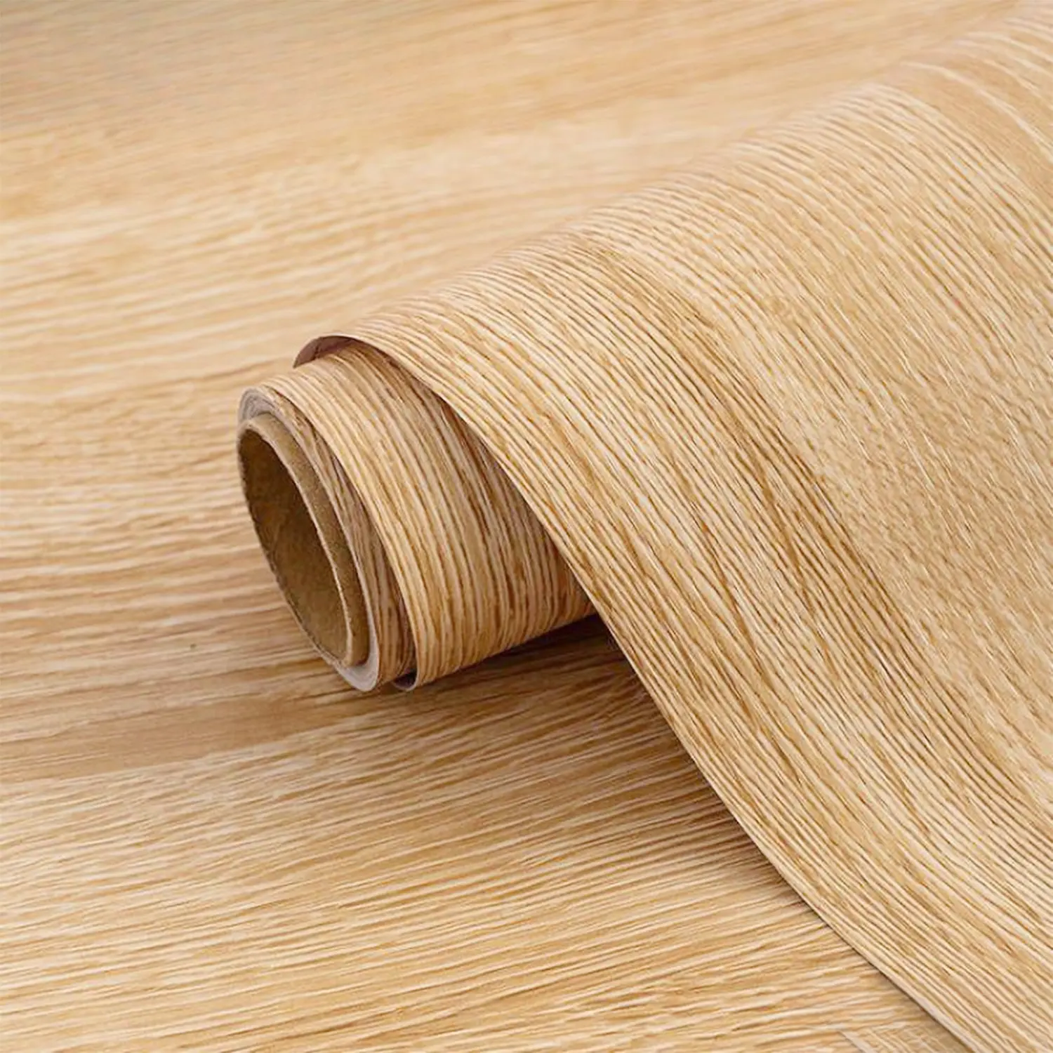 Oak Effect Self-Adhesive Vinyl Roll for Furniture, Waterproof Self-Stick Film for Kitchen Cabinets and Tables, 55cm X 3m, Peel and Stick Faux Wood Wallpaper