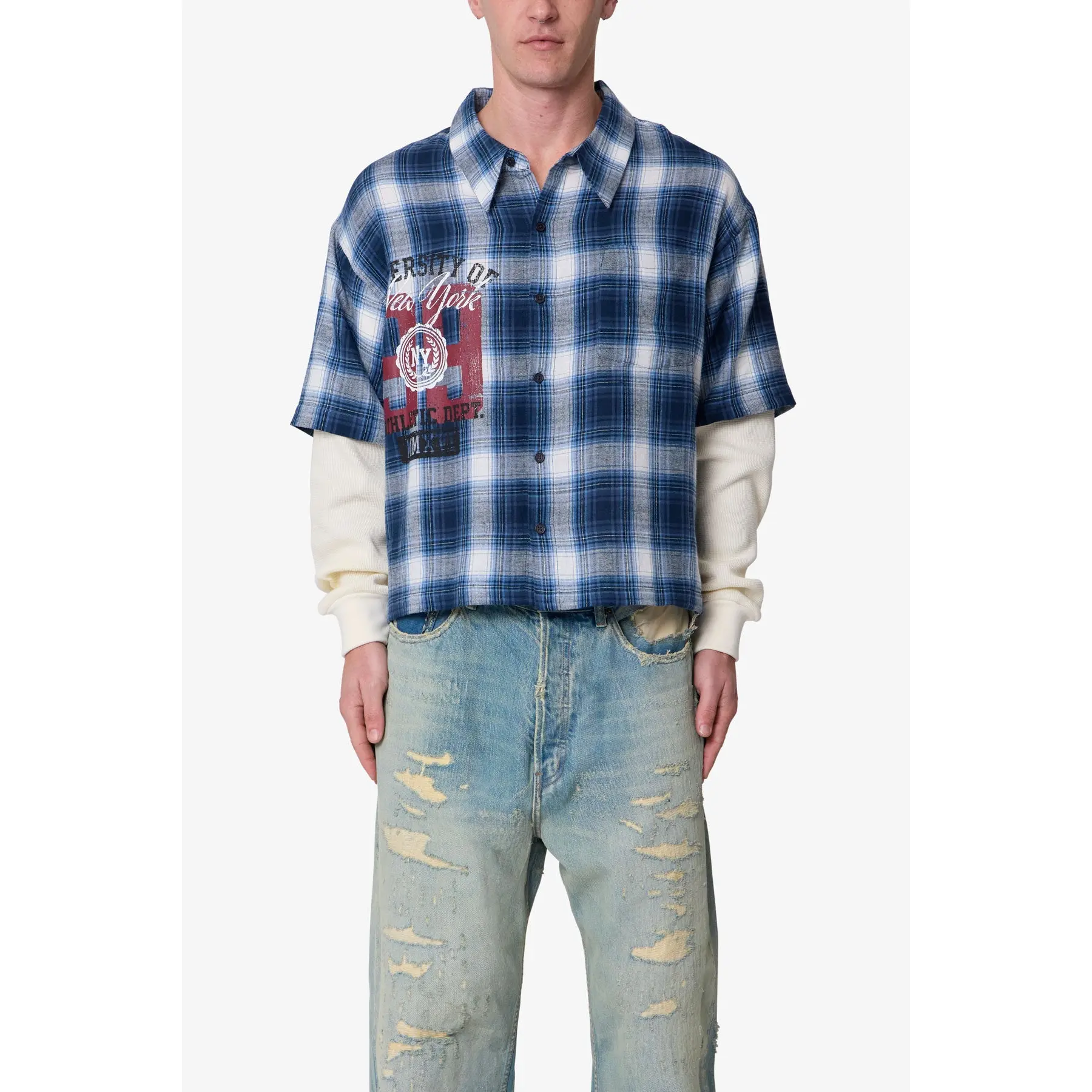 mnml Layered Thermal S/S Shirt - Blue