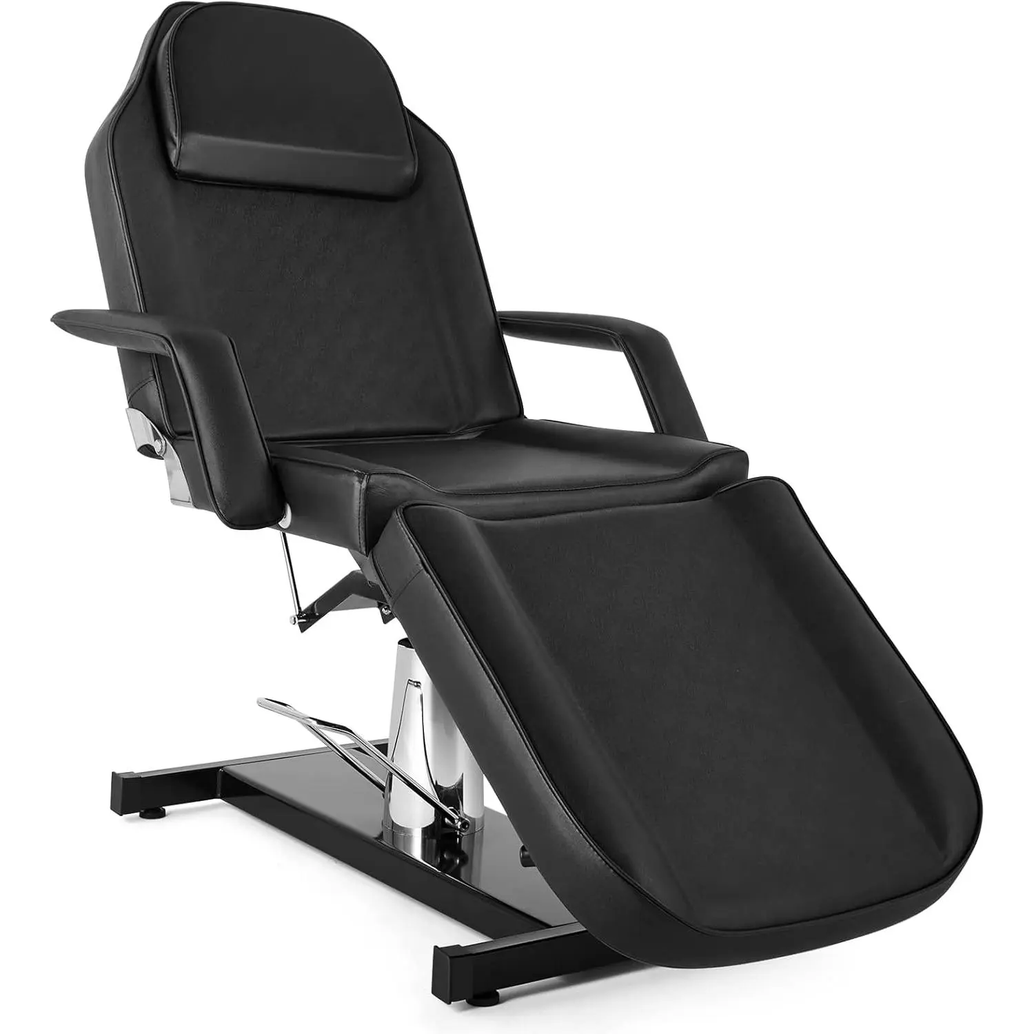 OmySalon Hydraulic Tattoo Chair - 3-Section Adjustable Multi-Purpose Facial Bed Table, Hydraulic Hairdresser Chair for Nail Salon & Threading Salon Furniture, Commercial Beauty Spa Massage Equipment