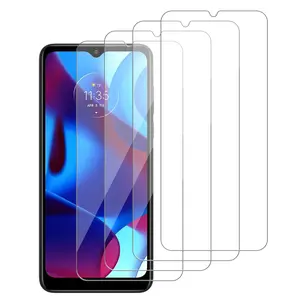 [4 Pack] Glass Screen Protector Compatible for Motorola Moto G Pure[9H Hardness] HD Screen Tempered Glass, Easy Install[Case Friendly] 2.5D Edge