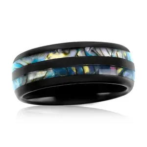 Genuine Abalone Tungsten Ring