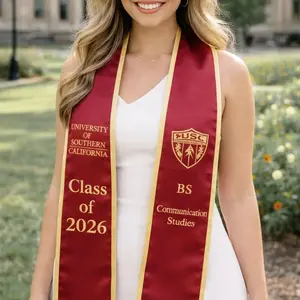 Custom Your Design Text Logo Graduation Stole, Personalized Graduation Print Sash with Name, Class of 2026 Graduation Stole, Graduation Gift