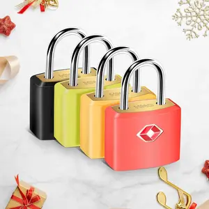4 Pack TSA Approved Luggage Locks with Keys, Brass Copper Travel Padlock, Waterproof Keyed Lock, ABS Covered TSA Lock Anti Theft for Gym Locker, Golf Bag Case, Backpack